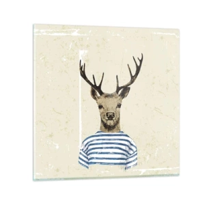 Glasbild - Bild auf glas - Weil ich gestreifte T-Shirts mag! - 40x40 cm