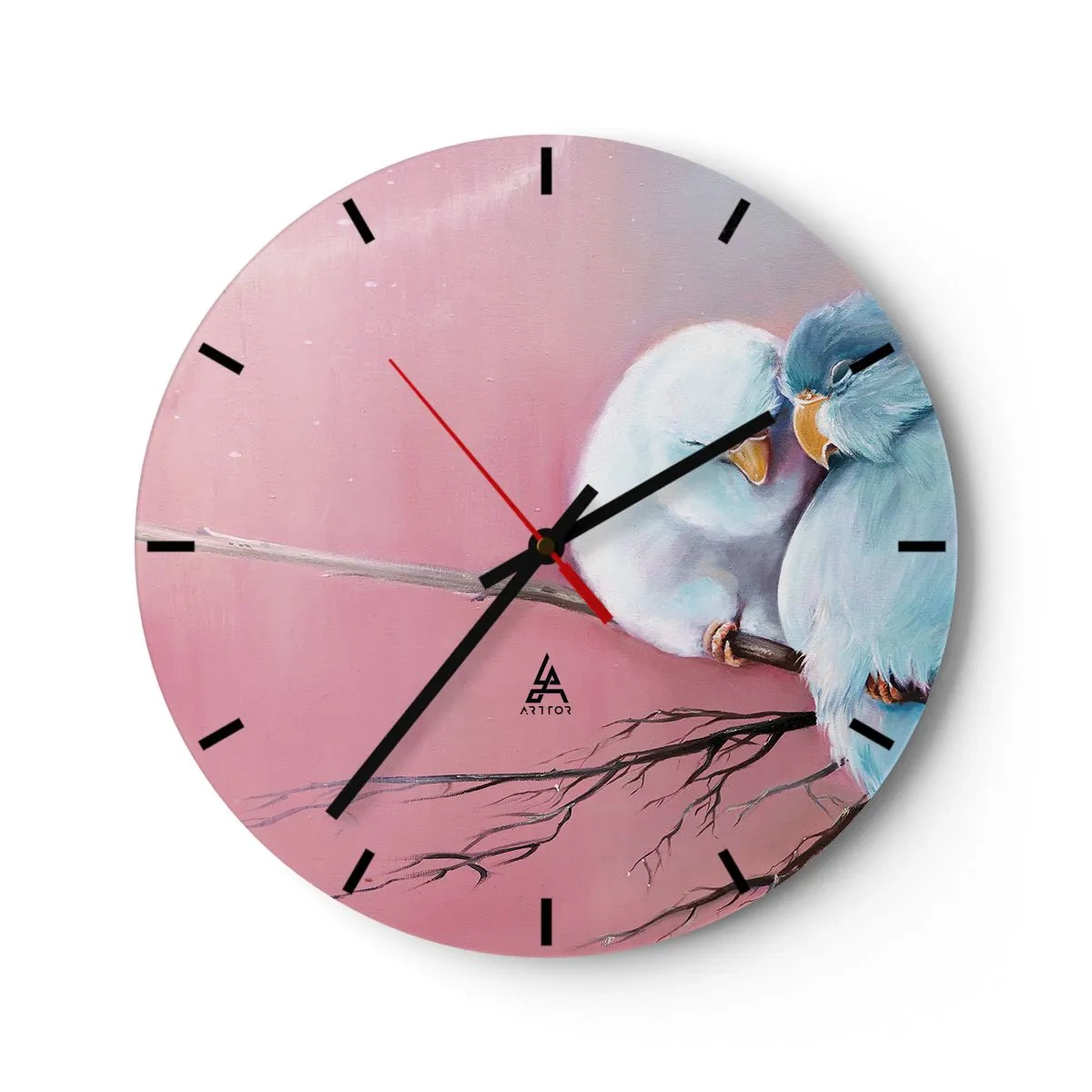 Wanduhr - Glasuhr - Nahaufnahme von bunten Blumen in Rosa- und Goldtönen - 30x30cm - Was kann ich hier hinzufügen? ... - Moderne Wanddekoration für Wohnzimmer, Küche und Schlafzimmer ARTTOR