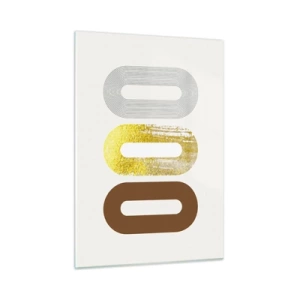 Glasbild - Bild auf glas - Moderne geometrische Grafiken in Gold und Bronze - 50x70cm - Oooh! - Moderne Wanddekoration für Wohnzimmer und Schlafzimmer ARTTOR