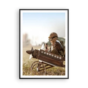 Poster in einem schwarzem Rahmen - Start in Richtung eines Traums - 70x100 cm