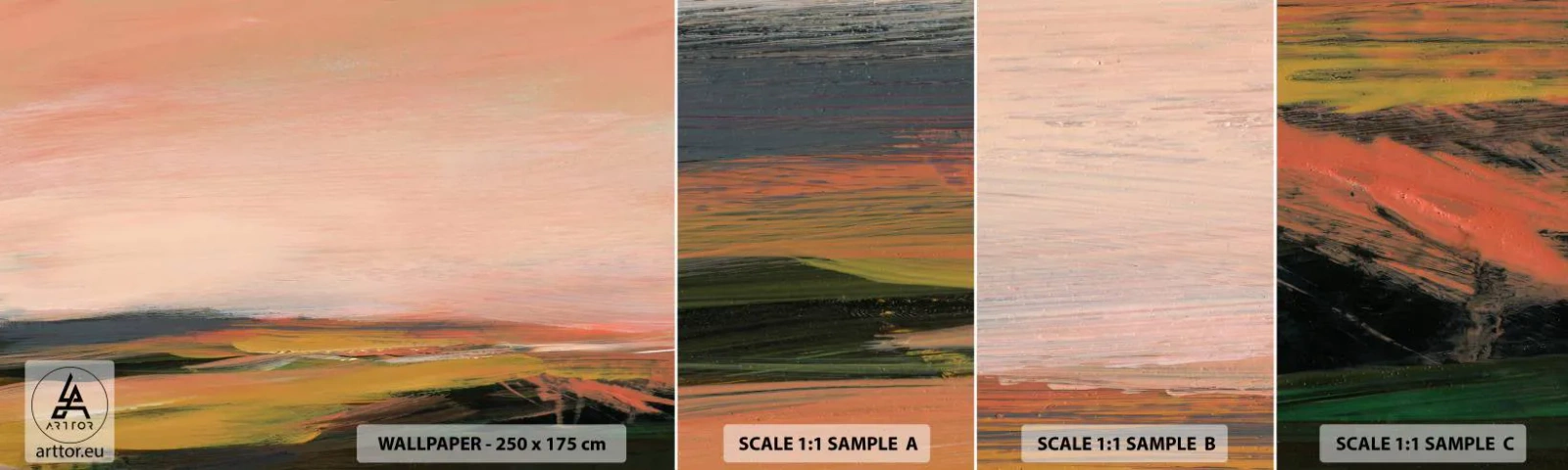 Fototapeten Muster Selbstklebend Deluxe Sticker - In Rosatönen - Landschaft, Stück, Sicht - 100x30 cm