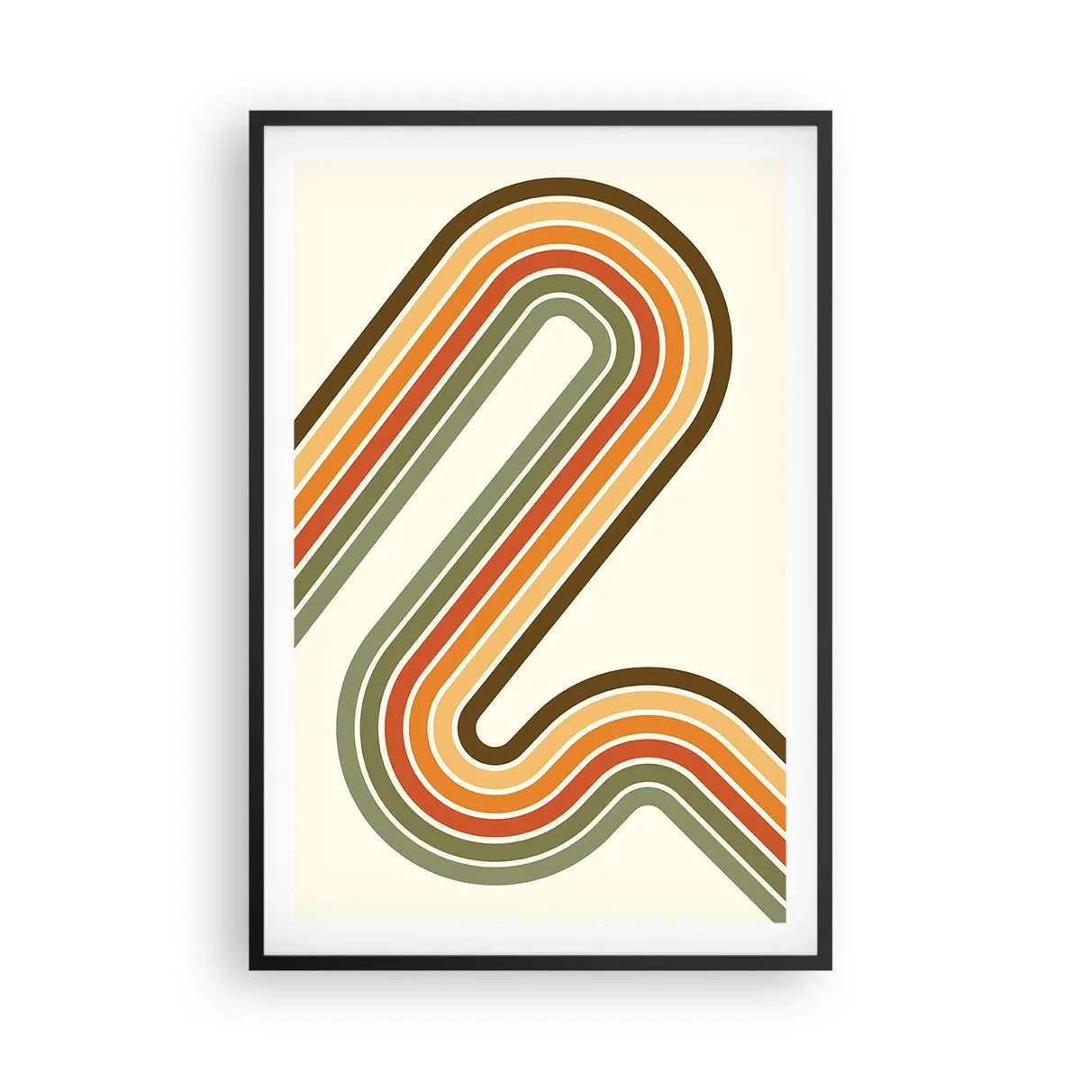 Poster in einem schwarzem Rahmen - Zickzack zum Ziel - 61x91 cm