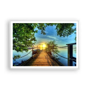 Poster in einem weißen Rahmen - Westen auf dem Wasser - 100x70 cm