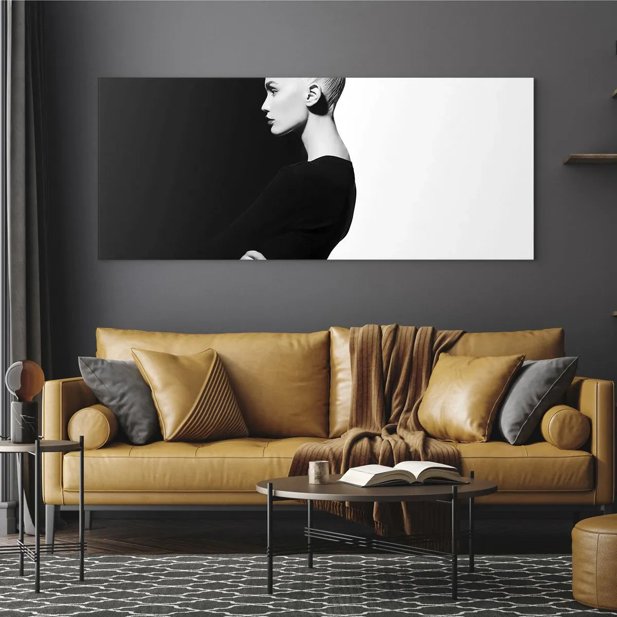 Glasbild - Bild auf glas - Einfach eine Frau - 100x40 cm