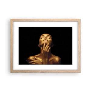 Poster in einem Rahmen aus heller Eiche - Wie goldene Seide - 40x30 cm