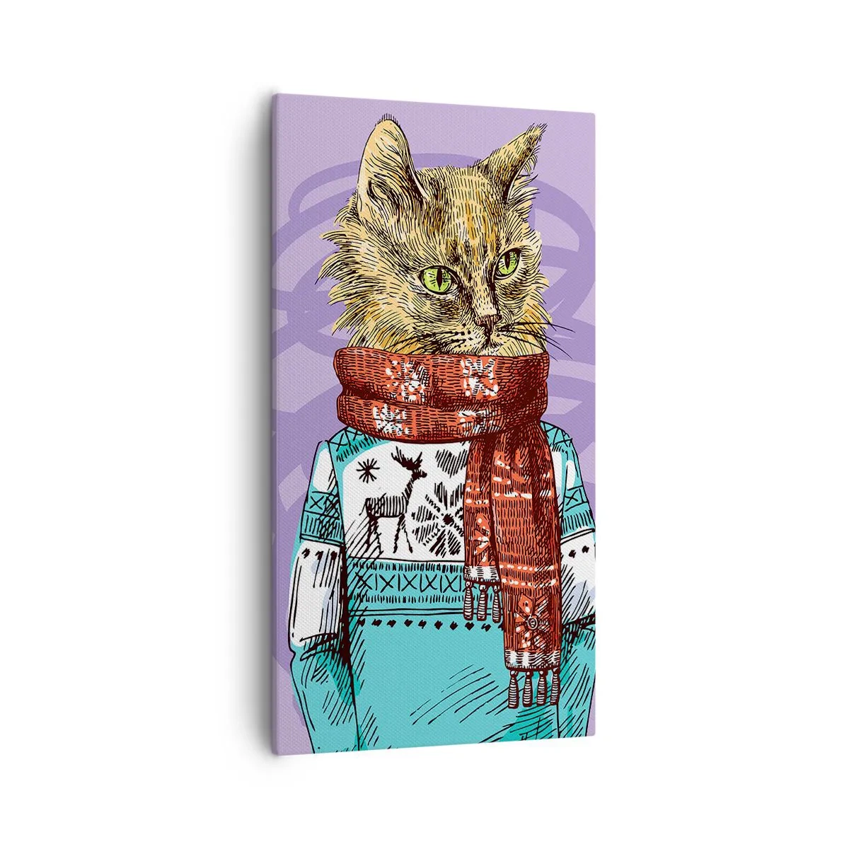 Bild auf Leinwand - Leinwandbild - Die Katze nicht nur in Schuhen - 55x100 cm