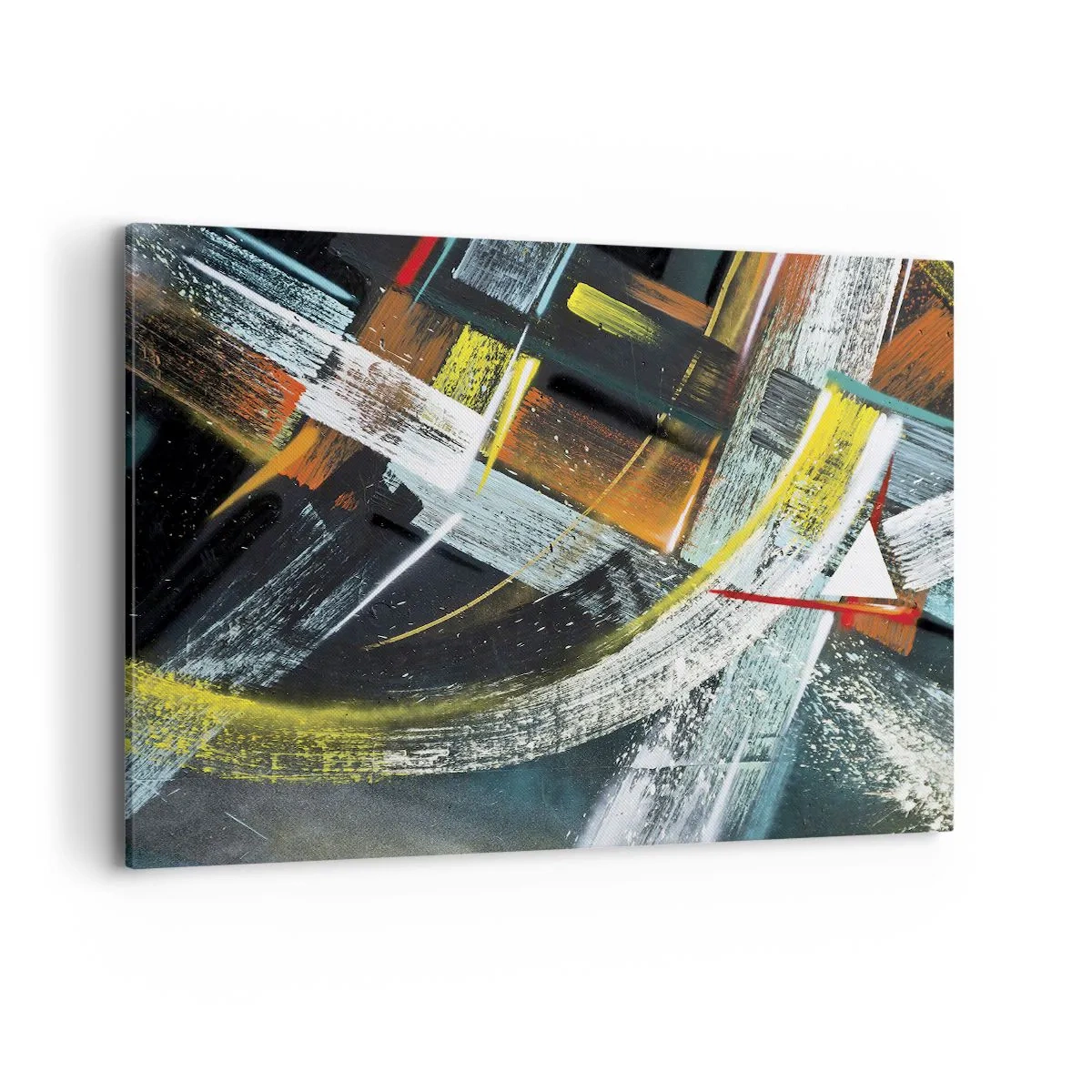 Bild auf Leinwand - Leinwandbild - Bunte abstrakte Pinselstriche - 120x80cm - Energie der Bewegung - Moderne Wanddekoration für Wohnzimmer und Schlafzimmer ARTTOR