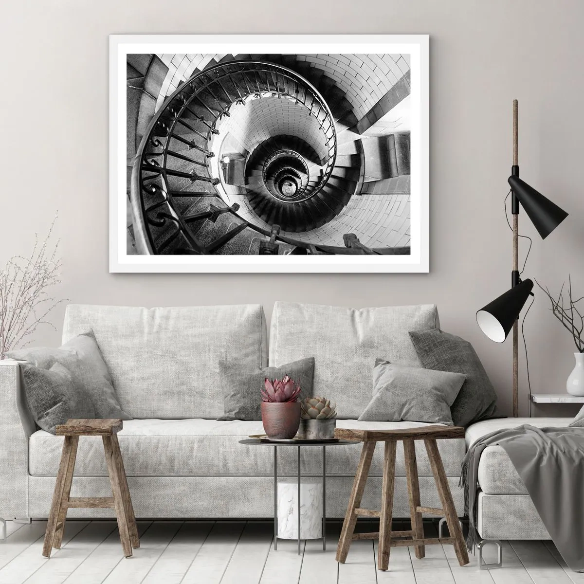 Poster in einem weißen Rahmen - Höher und höher - 50x40 cm