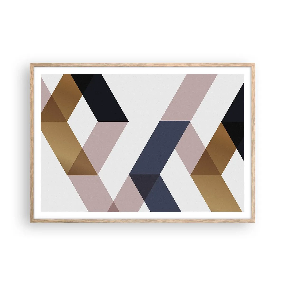 Poster in einem Rahmen aus heller Eiche - Ebenen und Winkel - 100x70 cm