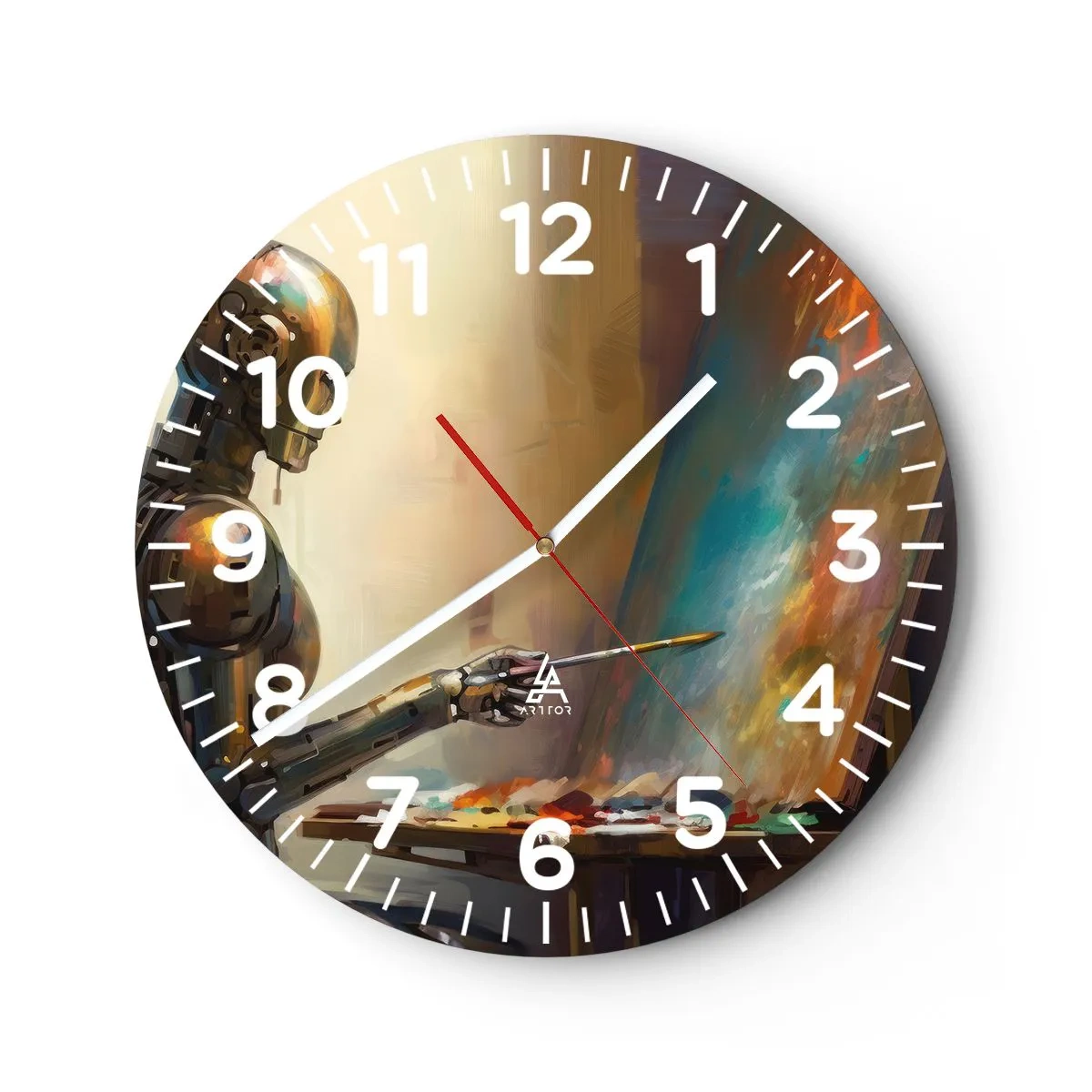 Wanduhr - Glasuhr - Die Kunst der Zukunft - 40x40 cm