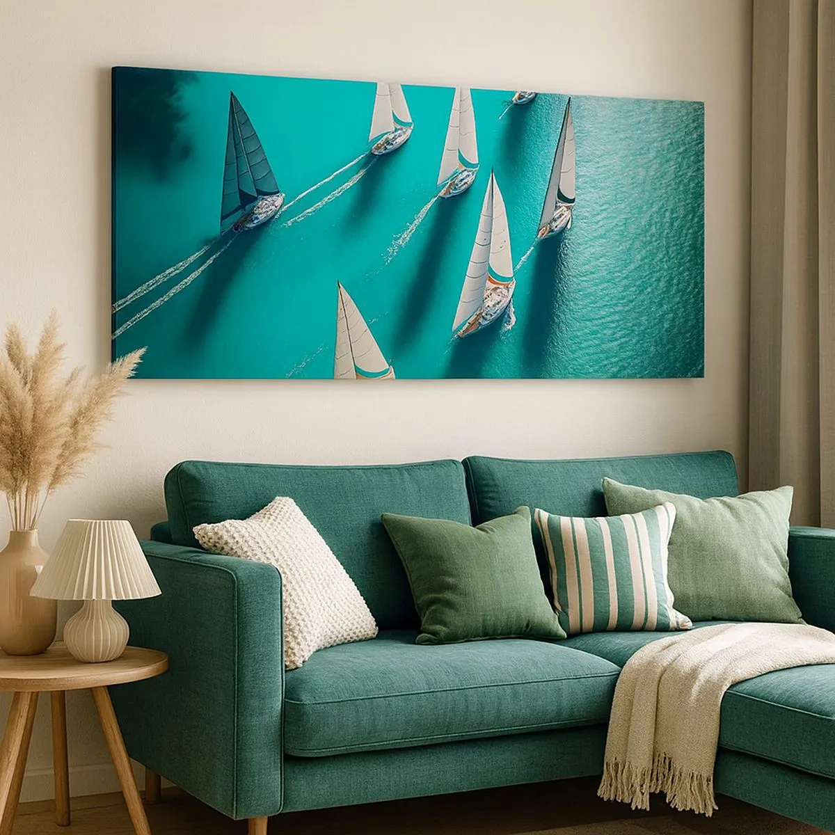 Bild auf Leinwand - Leinwandbild - Im Wettbewerb mit dem Wind - 100x40 cm