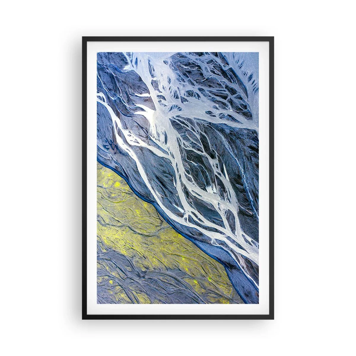 Poster in einem schwarzem Rahmen - Felsmalereien der Natur - 61x91 cm