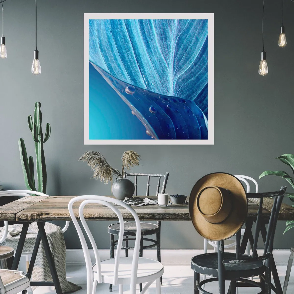 Poster - Versteckte Tropfen vom Blau - 60x60 cm