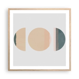 Poster in einem Rahmen aus heller Eiche - Ein Rad hinter dem anderen… - 60x60 cm