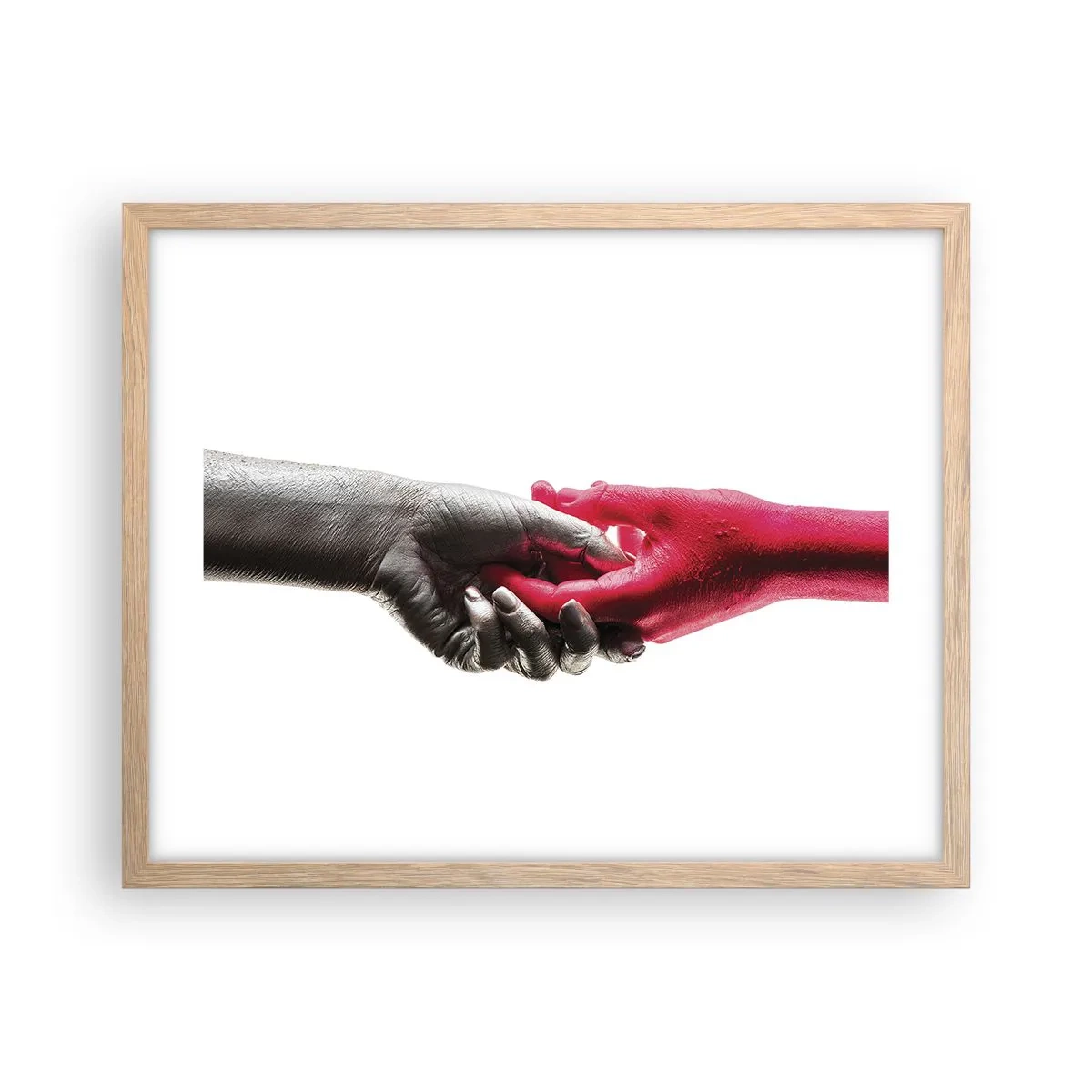 Poster in einem Rahmen aus heller Eiche - Gemeinsam, obwohl anders - 50x40 cm