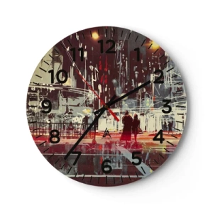 Wanduhr - Glasuhr - Eine große Stadtüberquerung - 30x30 cm