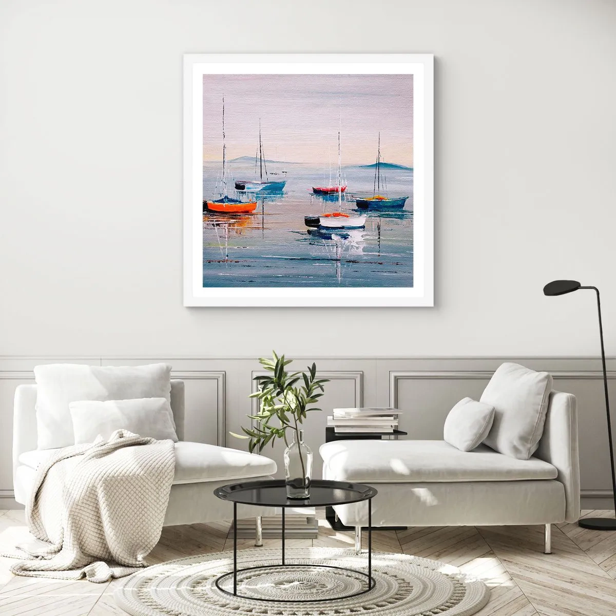 Poster in einem weißen Rahmen - Wohlverdiente Ruhe - 60x60 cm