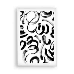 Poster in einem weißen Rahmen - Schwarz auf Weiß - 61x91 cm