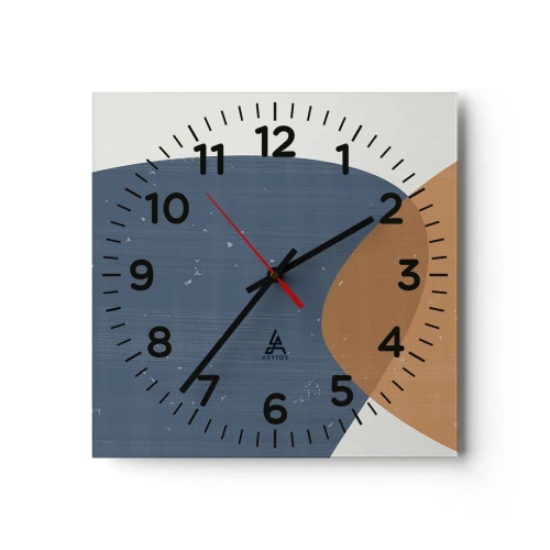 Wanduhr - Glasuhr - Ovale und Einflüsse - 40x40 cm