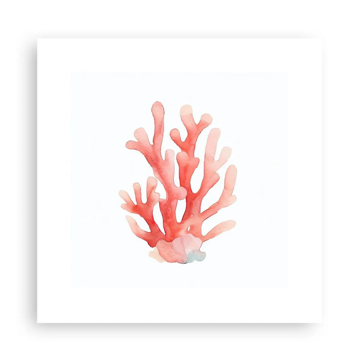 Poster - Korallenfarbene Koralle - 30x30 cm