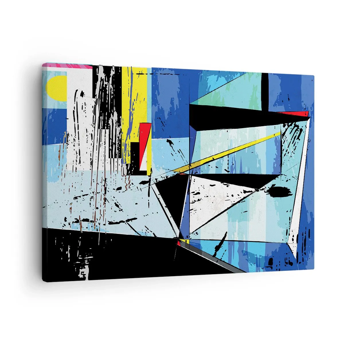Bild auf Leinwand - Leinwandbild - Abstrakte geometrische Komposition in lebendigen Farben - 70x50cm - Betrachten Sie die Welt aus einem Blickwinkel ... - Moderne Wanddekoration für Wohnzimmer und Schlafzimmer ARTTOR