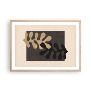 Poster in einem Rahmen aus heller Eiche - Abwesenheit und Ergänzung - 70x50 cm