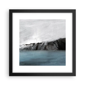 Poster in einem schwarzem Rahmen - Wasser – Erde: Kampf der Naturelemente - 30x30 cm