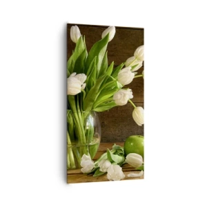 Bild auf Leinwand - Leinwandbild - Saftig und frisch in Grün und Weiß - 65x120 cm