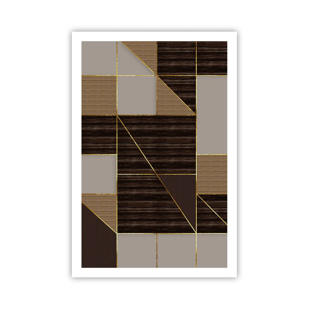 Poster - Ein Mosaik aus Braun und Gold - 61x91 cm