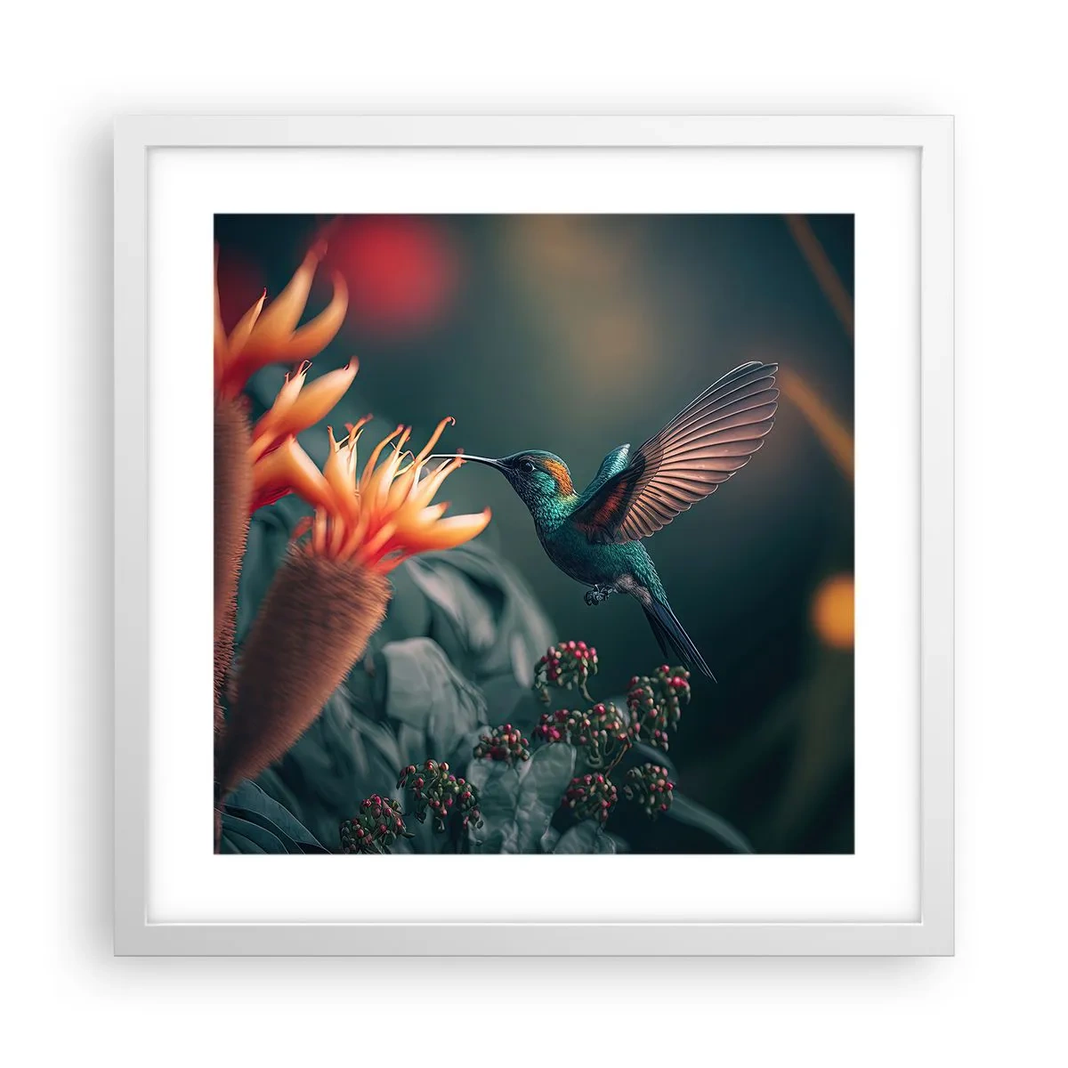 Poster in einem weißen Rahmen - Wirklich buntes Leben - 40x40 cm