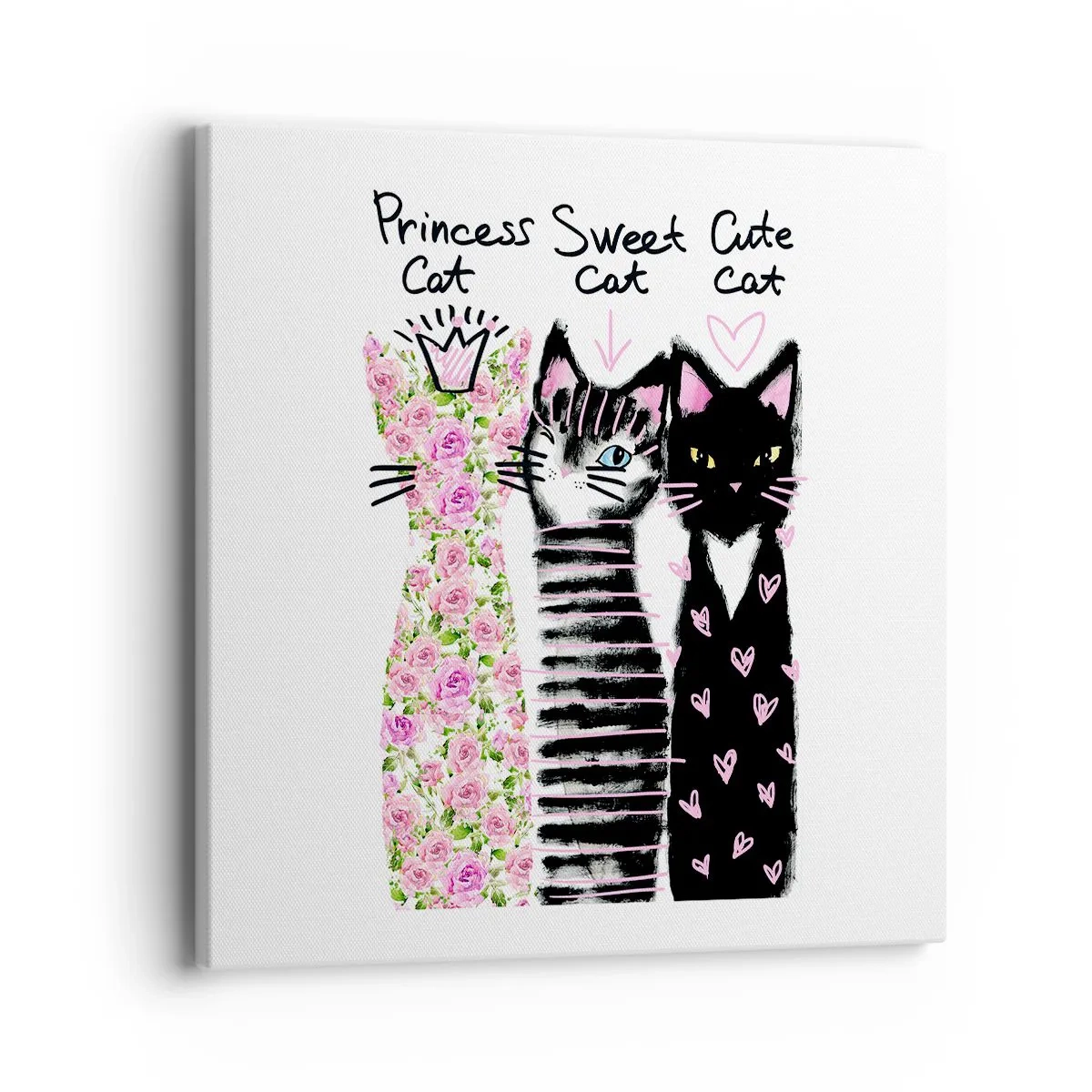 Bild auf Leinwand - Leinwandbild - Es waren drei Katzen - 40x40 cm