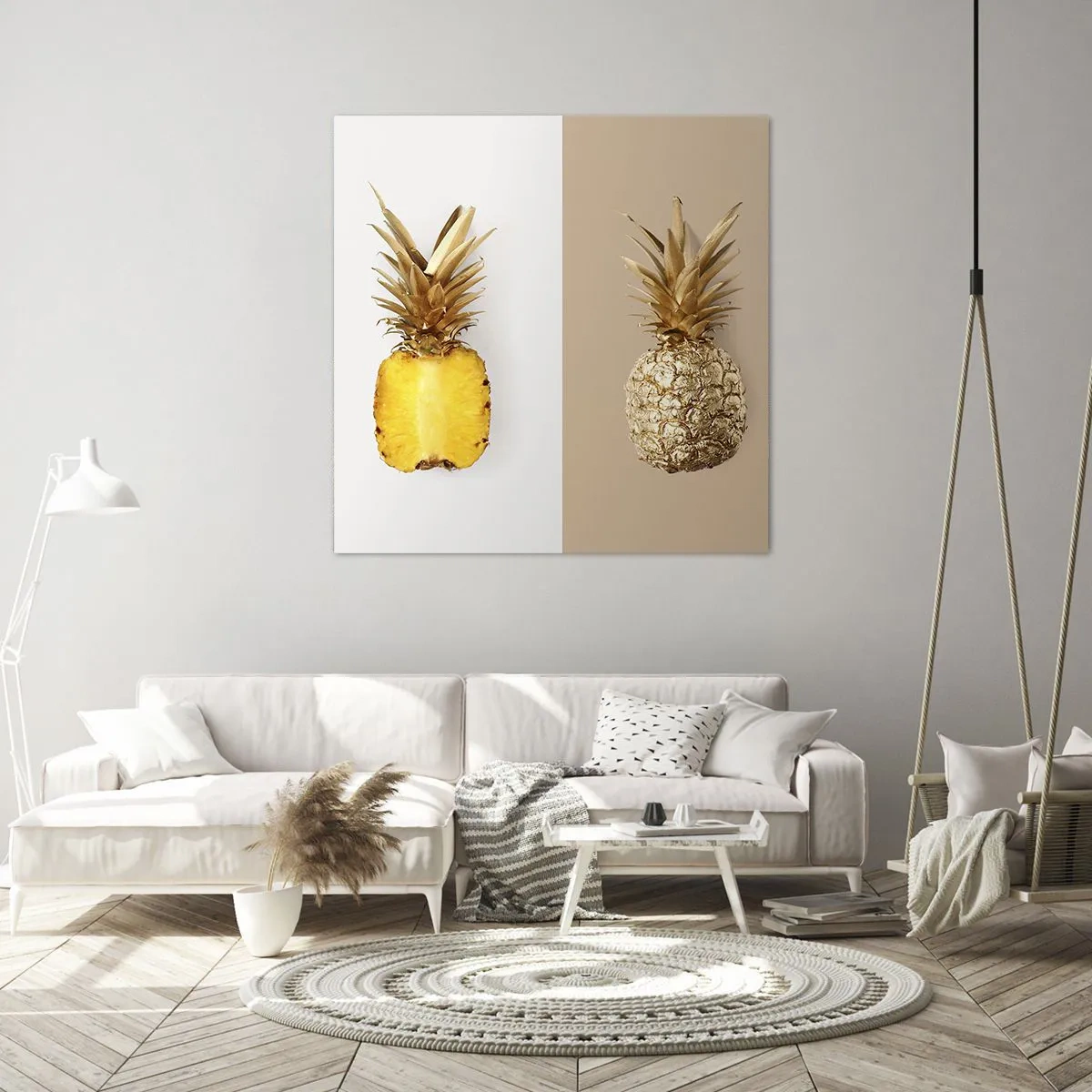 Bild auf Leinwand - Leinwandbild - Ananas für uns - 70x70 cm