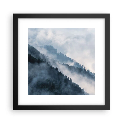Poster in einem schwarzem Rahmen - Mystik der Berge - 30x30 cm