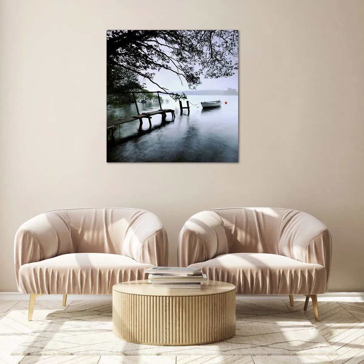 Glasbild - Bild auf glas - Du ruhst dich schon aus - 40x40 cm