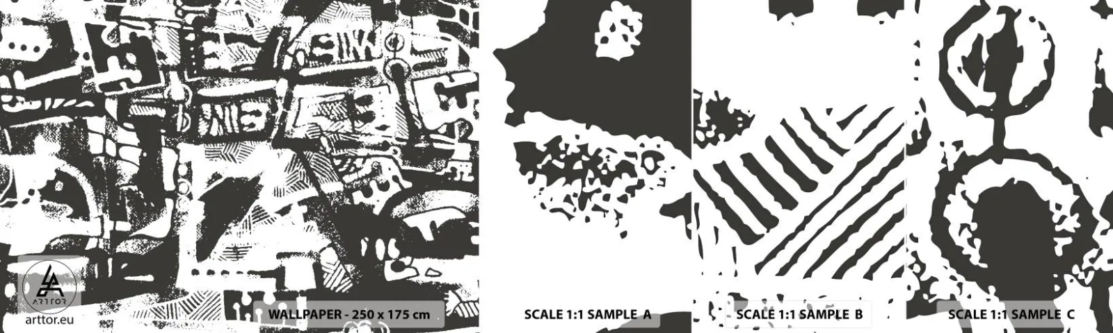 Fototapetenmuster Standard Eco - Ordnung oder Chaos? - Abstraktion, Grafik, Stück - 100x30 cm