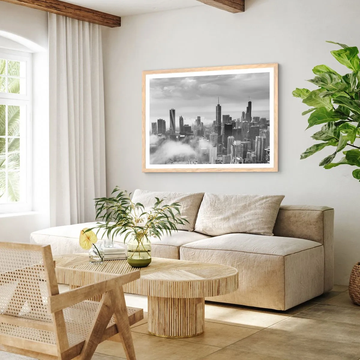 Poster in einem Rahmen aus heller Eiche - Amerikanische Landschaft - 100x70 cm