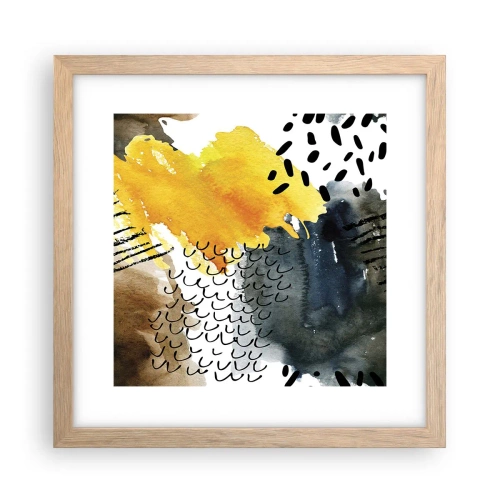 Poster in einem Rahmen aus heller Eiche - Ein Treffen der Elemente der Natur - 30x30 cm