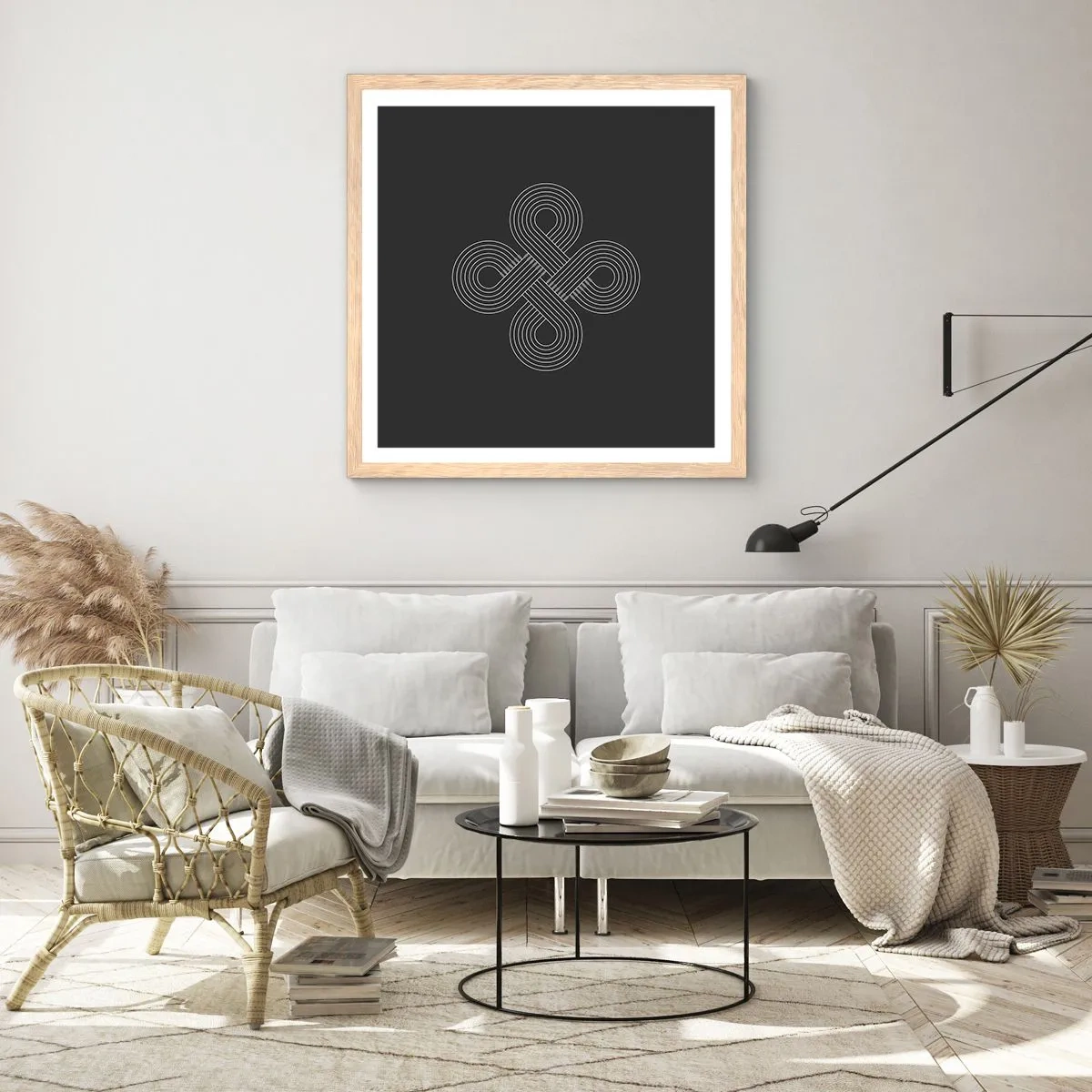 Poster in einem Rahmen aus heller Eiche - Im keltischen Geist - 60x60 cm