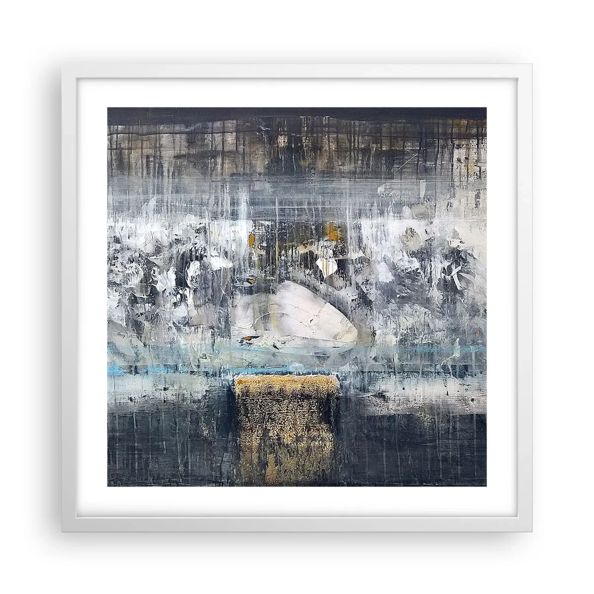 Poster in einem weißen Rahmen - Wie auf Eis, wie nach Dezember - 50x50 cm