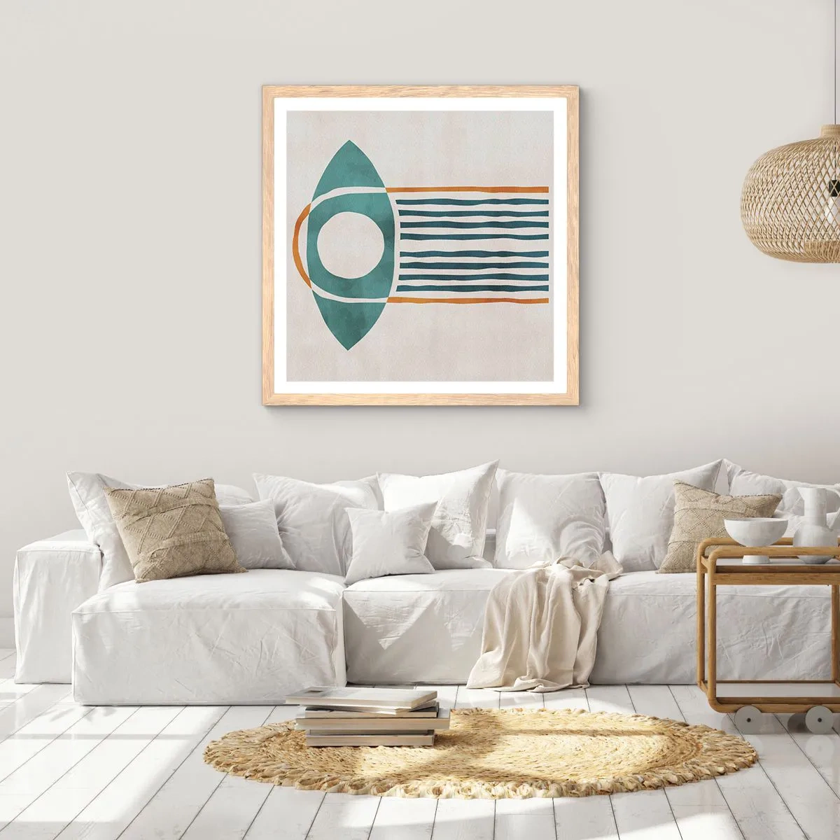 Poster in einem Rahmen aus heller Eiche - Zeichen und Rituale - 50x50 cm