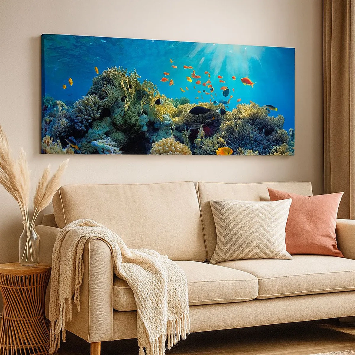 Bild auf Leinwand - Leinwandbild - Unterwasserschätze - 100x40 cm