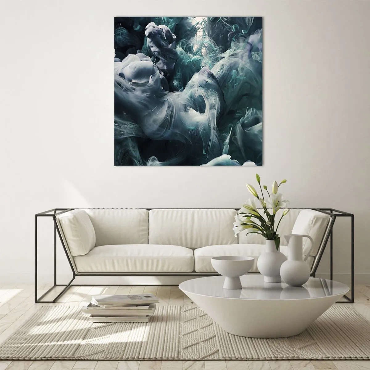 Glasbild - Bild auf glas - Farbbewegung - 50x50 cm