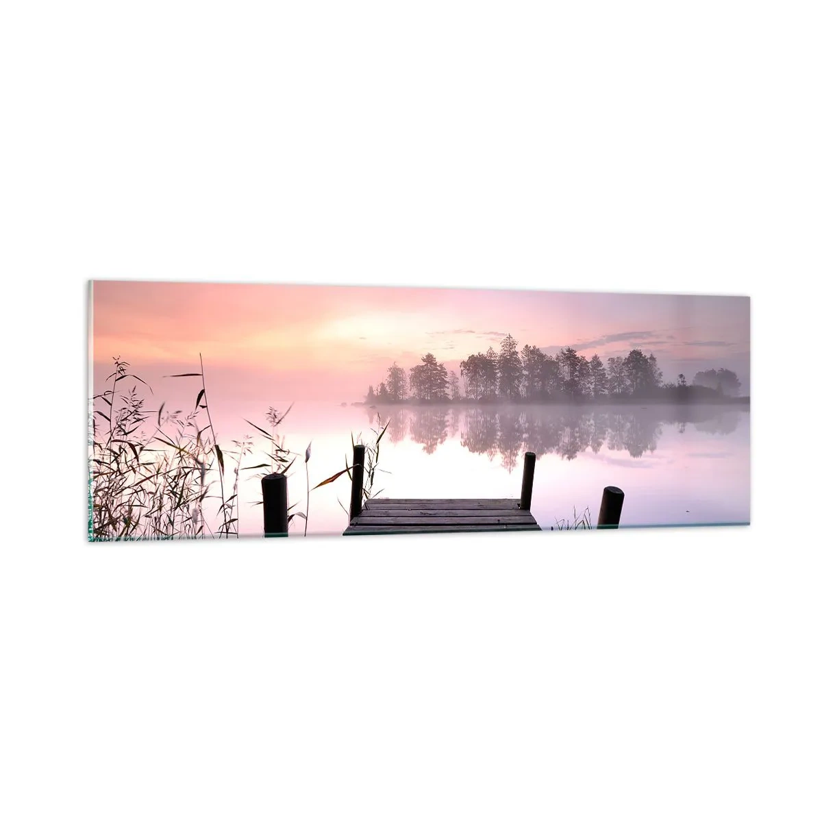 Glasbild - Bild auf glas - Aus dem lila Nebel ... - 90x30 cm
