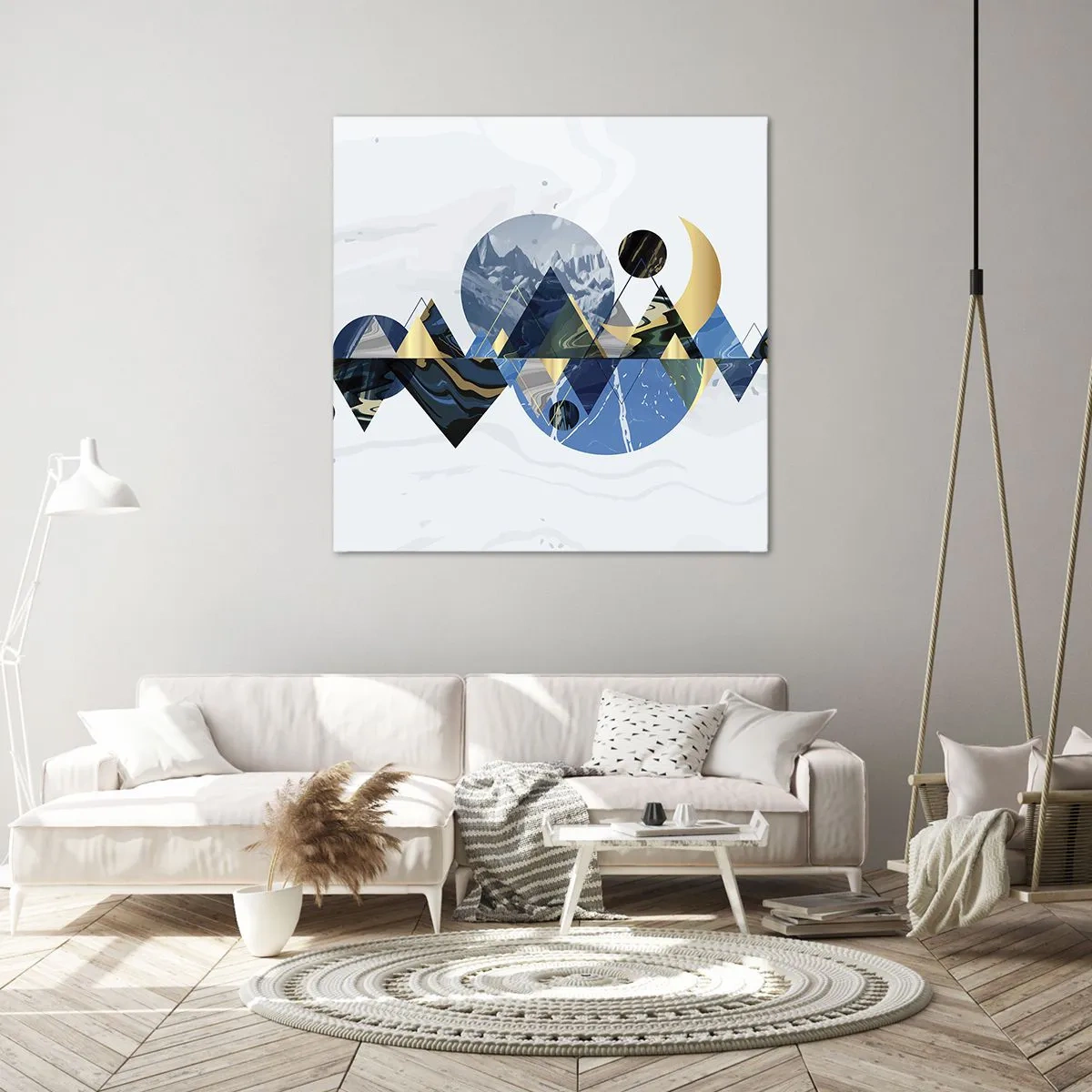 Bild auf Leinwand - Leinwandbild - Geometrische Landschaft - 50x50 cm