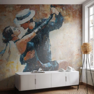 Fototapete Premium Canvas - Ein Paar tanzt Tango in einem romantischen, eleganten Stil - 100x70cm - A la Rudolf Valentino - Moderne Wanddekoration für Wohnzimmer und Schlafzimmer ARTTOR