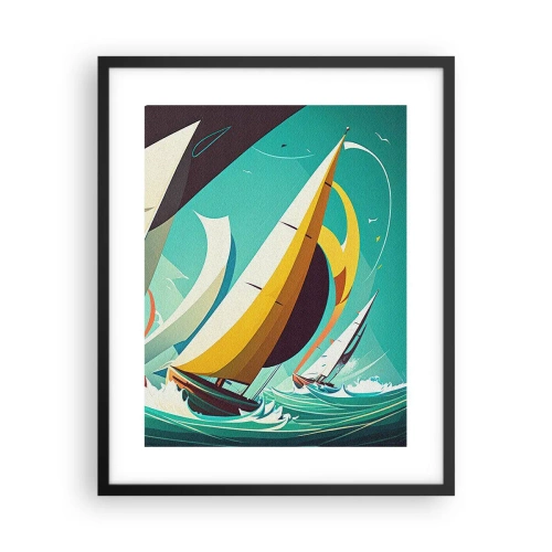 Poster in einem schwarzem Rahmen - Viel Glück mit den Elementen - 40x50 cm