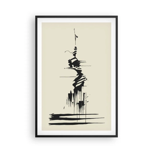Poster in einem schwarzem Rahmen - Hastige Abstraktion - 61x91 cm