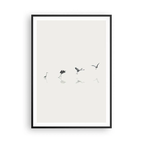 Poster in einem schwarzem Rahmen - Vier einfache Schritte - 70x100 cm