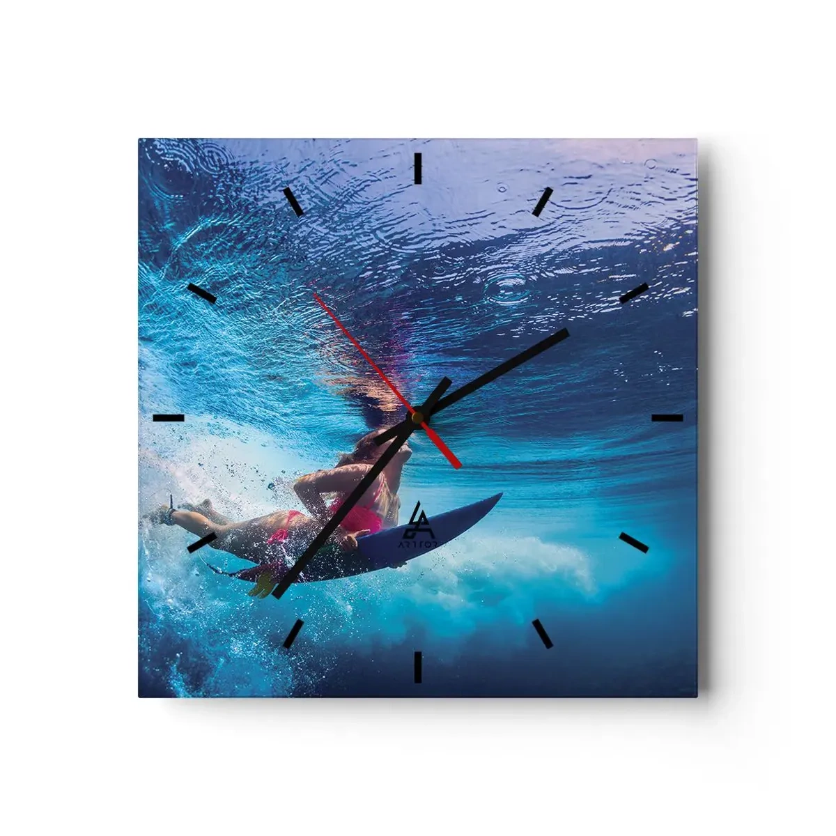 Wanduhr - Glasuhr - Tiefe der Freude - 40x40 cm