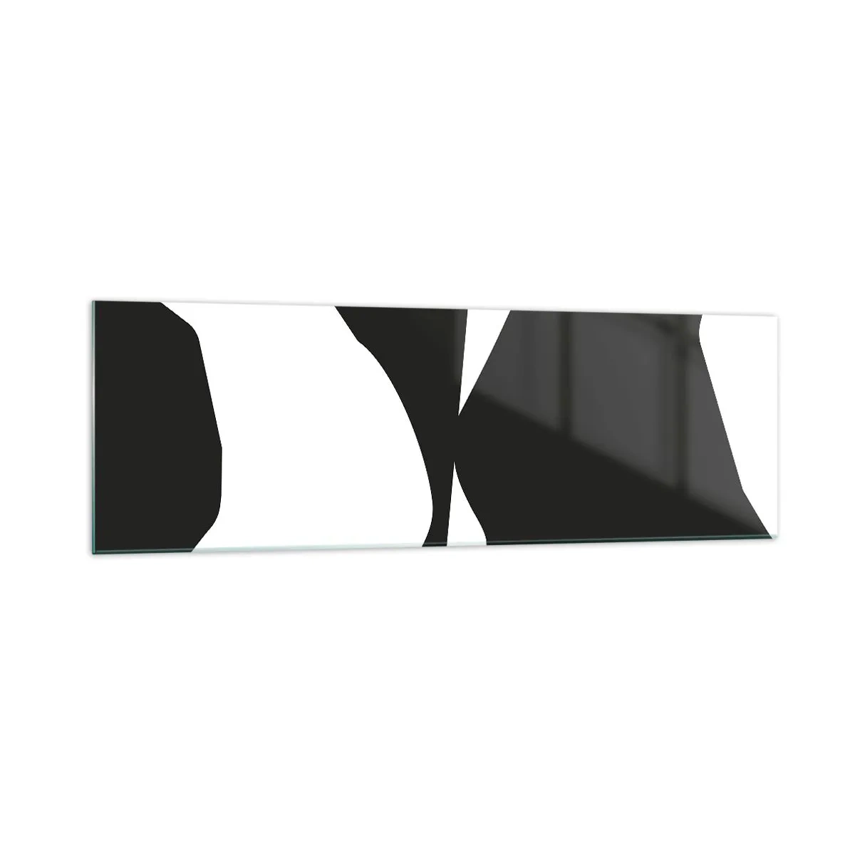 Glasbild - Bild auf glas - Abstraktes Kontrastmuster in Schwarz und Weiß - 160x50cm - Positiv negativ - Moderne Wanddekoration für Wohnzimmer und Schlafzimmer ARTTOR